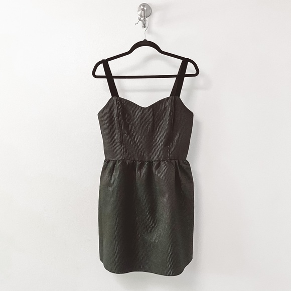 Jack Collective Phoebe Velvet Strap Fall Preppy Chic Mini Dress Black Stripe - Picture 1 of 12